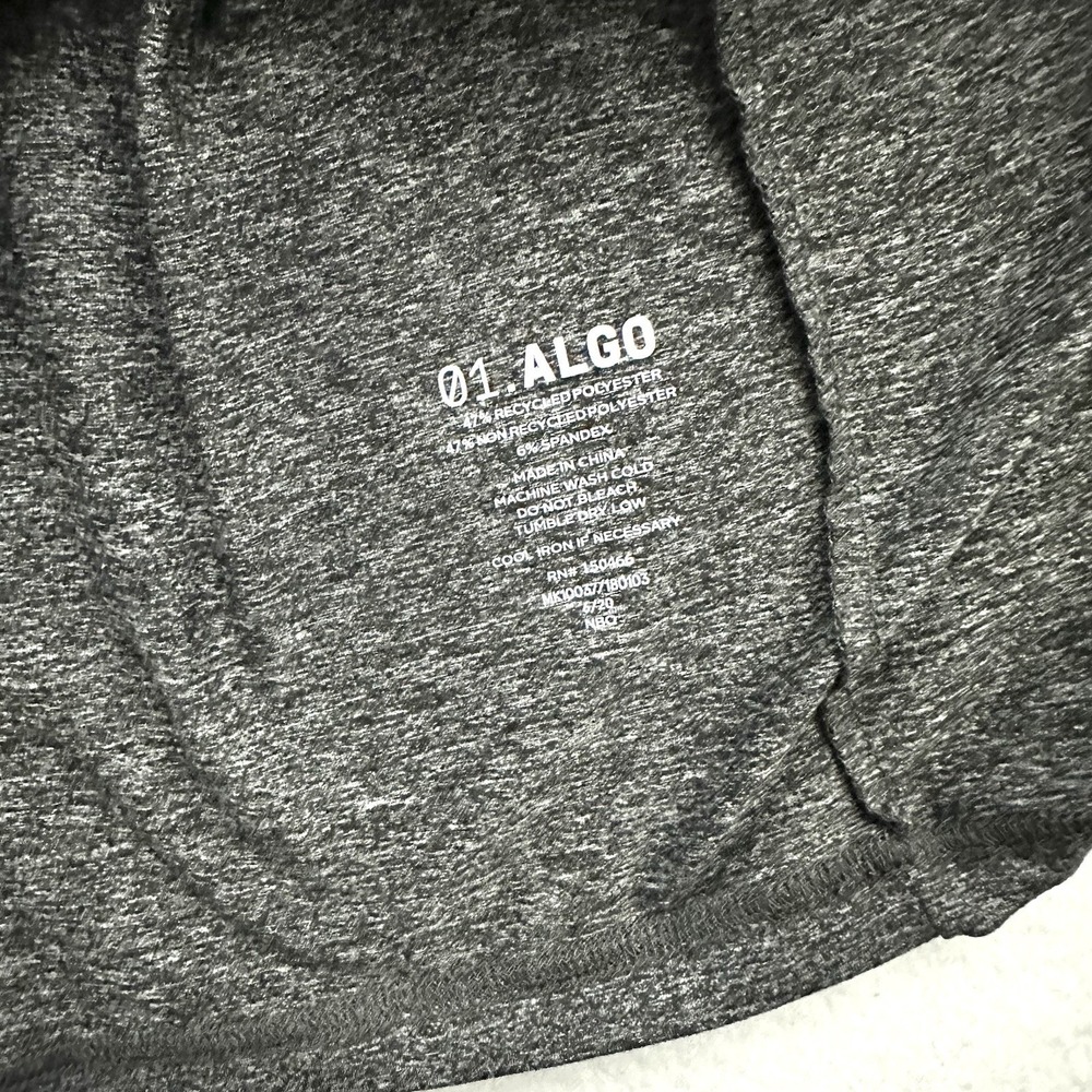 01.ALGO Mens Xl Performance Long Sleeve Shirt Gray SPF 40 Quick Dry Anti Odor - Picture 6 of 7